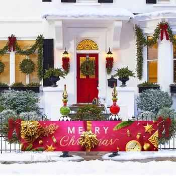 Laimingų Kalėdų lauko reklamjuostė Linksmos kalėdinės dekoracijos namams 2022 m Kalėdinis lauko dekoras Navidad Natal Naujieji 2022 metai