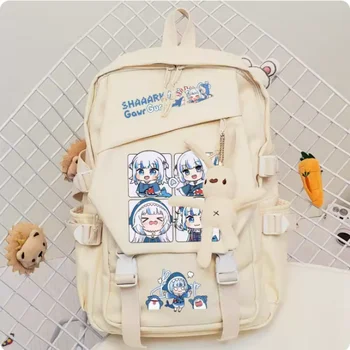 Anime Gawr Gura Hololive mokyklinis krepšys Kuprinė Didelės talpos kompiuteris Casual Shoulder Bag Student Messenger Bag 2316