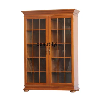 American Beech Bookcase European New Classic Storage Cabinet Curio Cabinet muebles de baño borto stiklo spintelė