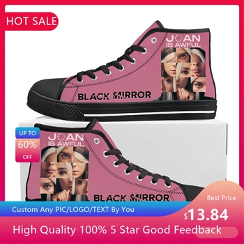 Black Mirror High Top Aukštos kokybės sportbačiai Vyriški moteriški paauglių drobės sportbačiai Laisvalaikio pagal užsakymą pagaminti batai Pritaikyti 