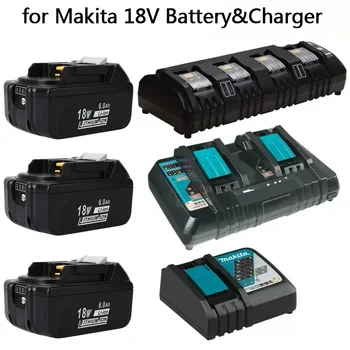 18V Makita 6Ah įkraunama elektrinių įrankių baterija 18V makita Baterija su LED pakeitimu LXT BL1860B BL1860 BL1850 3A įkroviklis