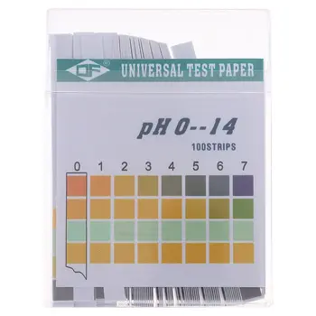 Universalus viso diapazono kompaktiškas dydis Lengvai suderinamas pH Bandymo juostelės 0-14 Didelio tikslumo pH bandymo popierius 0.5 Tikslumas 100ct