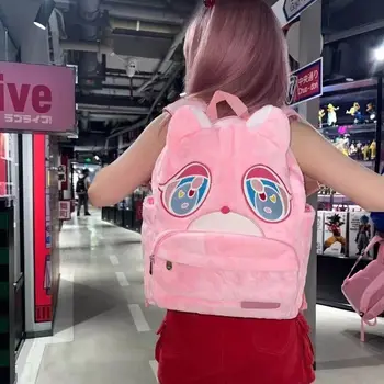 Fashion Y2K kuprinė moteriškam korėjietiško stiliaus animacinių filmų porai rožinio aksomo krepšys per petį mergaičių mokykliniams krepšiams Kalėdinės dovanos
