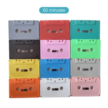 Tuščias juostinis grotuvas su 60 minučių magnetine garso juosta kalbos muzikos įrašymui, naujoviška nauja standartinė kasetės spalva