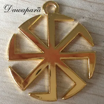 Dawapara Sun Gear Kolovrat Slavų metaliniai pakabukai Pagonybės amuletas Pakabukai Karoliams 