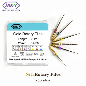6vnt Dental Gold Endo File Engine Use Root Canal 25mm 21mm Dentistry Instrument Golden Rotary Endodontic Files Path Glide Tools