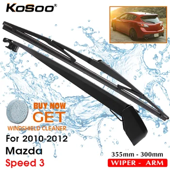 KOSOO Auto galinis peilis Mazda greičiui 3,355mm 2010-2012 Galinio lango priekinio stiklo valytuvų mentės Svirtis, Automobilio stiliaus priedai
