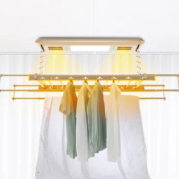 Išmanioji namų apyvokos reikmenų skalbinių džiovyklė Automatinė elektrinė šildoma drabužių lentyna Pakabos