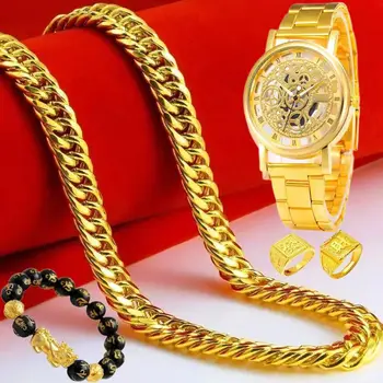 Copy 100% Vietnam Alluvial Gold Necklace Lucky Money Drawing Pi Xiu apyrankė Domineering Trendy Men Paauksuotas Daikin pakabukas