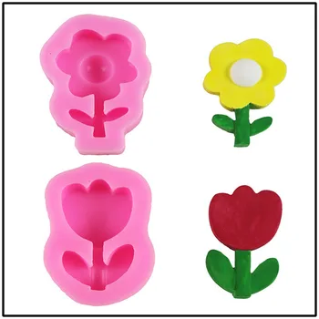 Gėlių forma Gipso žvakė Silikoninė forma 2 stiliaus gėlių rankų darbo muilo epoksidinės dervos forma 