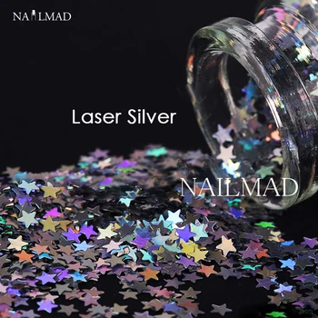 1box NailMAD Star Nail Sequin Laser Paillettes Holographic Nail Sparkle Glitter Sheets Manikiūro dulkių patarimai Nagų dailės dekoravimas 2g