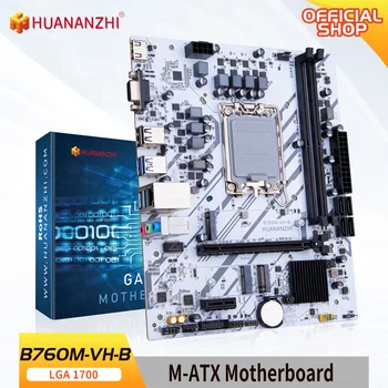 HUANANZHI B760M VH B M ATX DDR4 pagrindinės plokštės palaikymas 12 13 Gen( Intel LGA 1700 CPU 12100F/12400F/12490F/12600F/12700F/13600F)