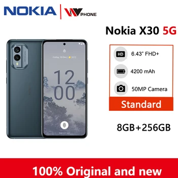 Pasaulinė versija Nokia X30 5G 6.43'' FHD+ ekranas 8GB 256GB 90HZ 4200mAh baterija Snapdragon 695 IP67 50MP dviguba kamera 2 SIM kortelė