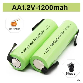 100% Originali 1.2V AA baterija 1.2V įkraunama baterija, 1200mah, AA NiMH, su lydmetalio kaiščiais, 