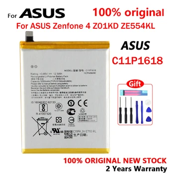 Nauja originali 3250mAh C11P1618 baterija ASUS Zenfone 4 Z01KD ZE554KL aukštos kokybės baterijomis su įrankiais