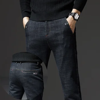 Denim Casual Pants Black Blue Straight Fit Jeans For Men Summer 2024
