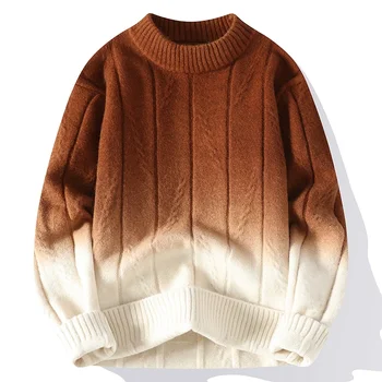 Vyriški spalvą atitinkantys megztiniai/Vyriški laisvi apvalaus kaklo megztiniai ilgomis rankovėmis Vyriškas aukštos kokybės megztinis 4XL-M