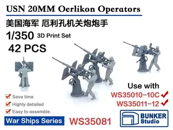 BUNKER WS35081 1/350 mastelio USN 20MM Oerlikon operatoriai