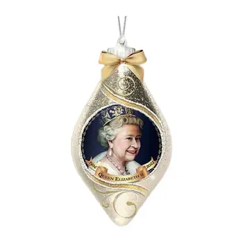 Elizabeth Queens pakabinama dekoracija 1926-2022 Karalienės platinos jubiliejinis akrilas 2D kabantis eglutės ornamentas Žiemos vakarėlis