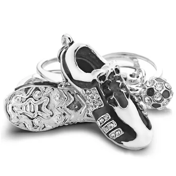 Fashion Crystal Football Soccer Shoes Rhinestone raktų pakabukai piniginei krepšiai Sagties pakabukas Raktų pakabukai Raktų pakabukų laikiklis K258
