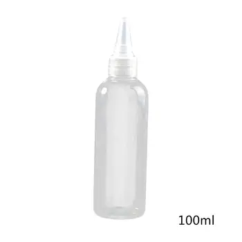 skaidrus išspaustas pagardų buteliukas 100ml su purkštukų plastikiniu dozavimo indu