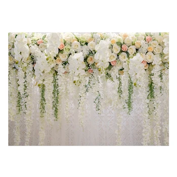 Daugiafunkcinė gėlių siena 210X150cm Fotografija Fonas Rožių vestuvių puošyba 3D fotografija Fonai