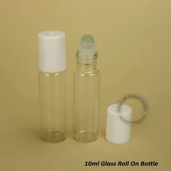 nemokamas pristatymas talpa 10ml (50vnt/lot) Skaidrus stiklo ritinys ant buteliukų, padalinti kvepalų įkrovimo indai, makiažo įrankiai