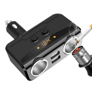 Automobilinis įkroviklis su jungikliu 3.1A Dvigubas USB automobilinis cigarečių žiebtuvėlis Greitas įkroviklis LED skaitmeninis ekranas Maitinimo adapteris 90 laipsnių pasukimas