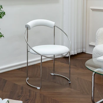 Nordic Luxury Ins Style Valgomojo kėdės atlošas Stalčius Makiažo kėdė Stalčius Kėdė Miegamasis Sillas De Comedor Namų baldai WKDC