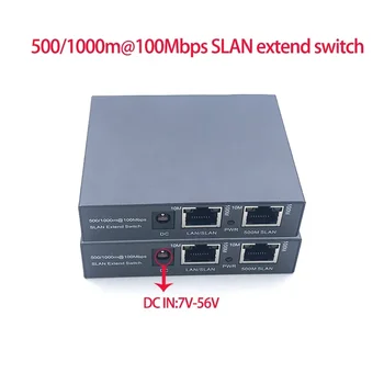 2port distence 500/1000m @10/100Mbps SLAN extend POE switch 802.3AT/AF poe 48V DC supply 7V-56V