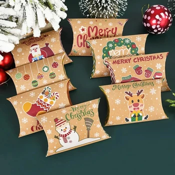 24vnt Kalėdinės pagalvės saldainių dėžutės Kalėdinė dekoracija namams 2024 m. 