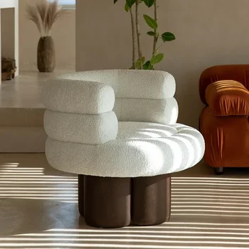 Nordic online įžymybių ėrienos kašmyro audinio spalva deranti vieno asmens sofos kėdė paprasta moderni vieno asmens sofa