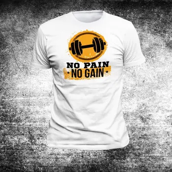 Hot Sale T-Shirt No Pain No Gain/Gyms/ Fitness/Train/Workout/Muskelshirt/King1007 Summer Style Tee Shirt Fashion Funny New