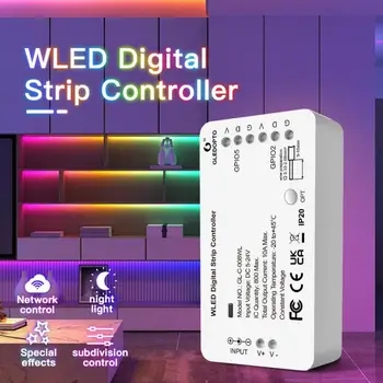 WLED juostų valdiklis WS2812B WS2811 SK6812 TM1814 WS2813 WS2815 šviesos juostų valdiklis 5-24V virš 100 dinaminio apšvietimo režimas 