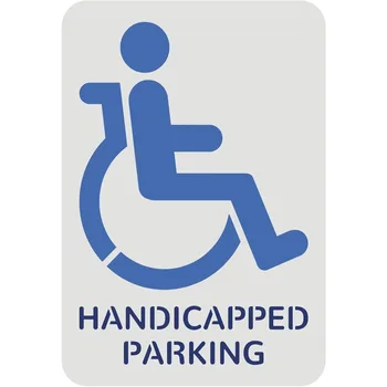 Handicap Trafaretas Šablonas 11,7x8,3 colio plastikinis negalios dažymas Trafaretas Neįgaliojo simbolis su neįgaliųjų parkavimo žodžiu Daugkartinio naudojimo