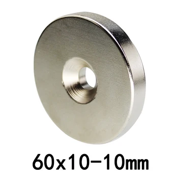 1/2/3CS 60x10-10mm stiprus magnetas 60*10 mm skylė 10mm priešpriešinis neodimio magnetinis N35 nuolatinis NdFeB magnetas 60*10-10mm