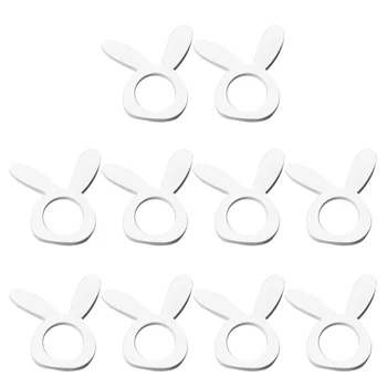 Mediniai triušio ausų servetėlių žiedai,Mediniai servizų žiedai Servetėlių laikikliai Servetėlių sagtys Velykų vestuvėms Kūdikių dušo dekoras