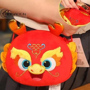 2024 Kinijos Mėnulio Naujųjų metų dekoracijos Kinijos drakono metai Pliušinis raudonas vokas Pavasario festivalis Pliušinis pakabukas Žaislų vaikams Dovanos