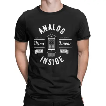 Analoginis vakuuminis vamzdis Audiofilinis garsas Retro muzikos mylėtojas Vintažiniai trikotažiniai marškinėliai trumpomis rankovėmis apvaliu kaklu marškinėliai Medvilniniai plius dydžio drabužiai