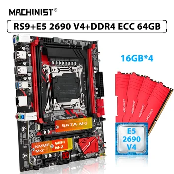 MACHINIST X99 RS9 pagrindinės plokštės komplektas LGA 2011-3 kombinuotas komplektas Xeon E5 2690 V4 procesorius CPU 64GB=4vnts*16GB ECC DDR4 Atmintis RAM NVME M.2