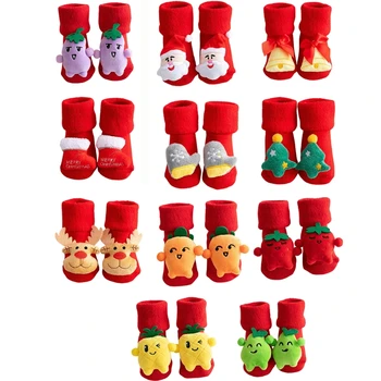 Mažylis Kūdikis Kalėdinės trumpos kojinės 3D animacinio filmo modelis Žiema Šiltas naujagimis Vaikai Šlepetė Koja šiltesnė