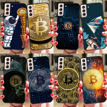 Bitcoin monetų juokingas dėklas, skirtas Samsung Galaxy S23 Ultra Note 20 10 S9 S10 Plus S20 S21 FE S22 Ultra telefono dangtelis