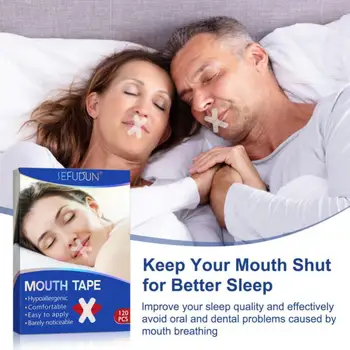 60/90/120Pc miego juostelė burnos juosta knarkimui geresniam nosies kvėpavimui Pagerintas nakties miegas Mažiau burnos kvėpavimo ir knarkimo
