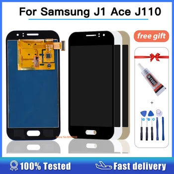Samsung Galaxy J1 Ace J110 SM-J110F J110H J110FM LCD ekranas ir jutiklinio ekrano skaitmeninimo priemonės komponentai gali reguliuoti ryškumą