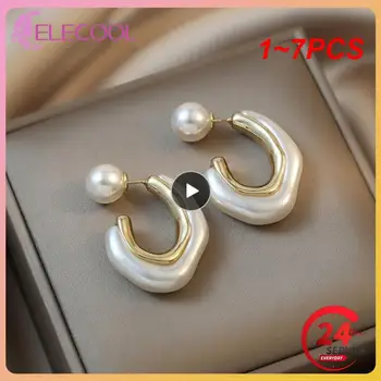 1~7PCS Netaisyklingi perlų lankų auskarai moteriai Korėjos mados papuošalai Neįprasti gotikinių vakarėlių papuošalų aksesuarai