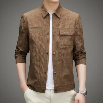2023 Pavasario ir rudens vyrų polo apykaklės striukės paltas Jaunimo korėjietiškų laisvalaikio marškinių apykaklė