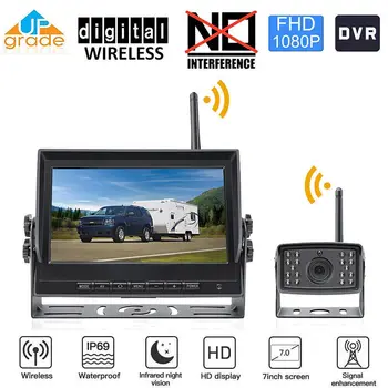 Bileeko Digital Wireless Car Rear View DVR Dash Backup Camera Kits for Truck Trailer RV