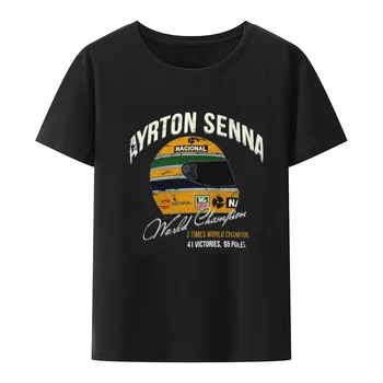 Ayrton Senna marškinėliai Vintage World Championship Vyriški vasaros drabužiai vyrams Drabužiai Humoras Gatvės mados stilius Cool Camisetas