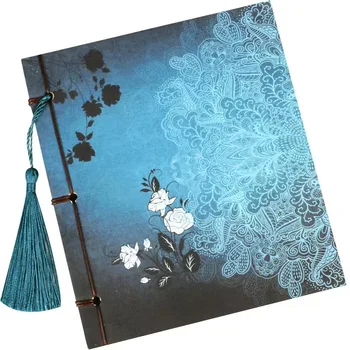 kinų stiliaus Mėlynos rožės dienoraštis Užrašų knygelė Kutas Kanceliarinės prekės Retro gėlių eskizų knyga Dienoraštis Tuščias sąsiuvinis