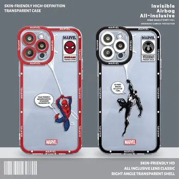 Marvel Heroe SpiderMan Venom silikoninis skaidrus dėklas, skirtas iPhone 14 Plus 11 Pro Max 8 6 7 12Pro SE 2020 XR XS 13 mini X XS Max dangtelis